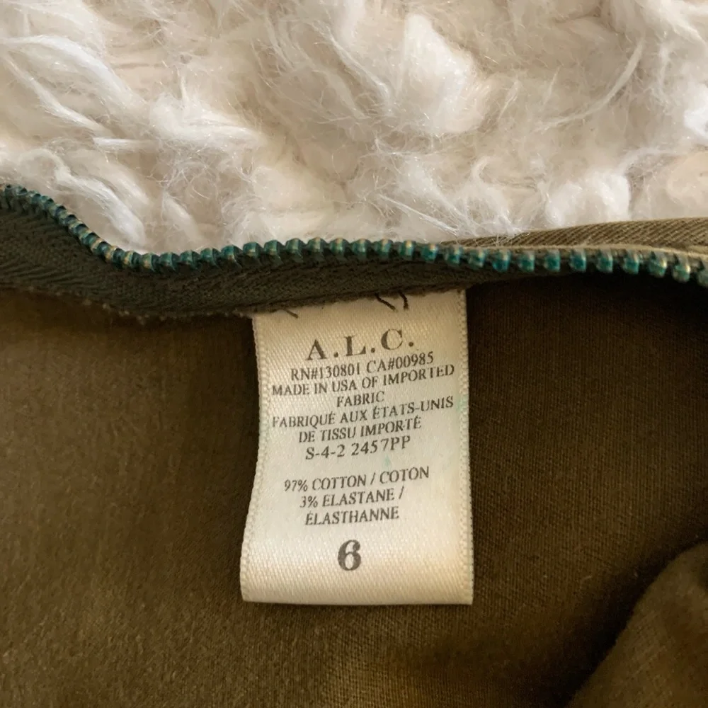 A.L.C. Kyle Pants Thyme Olive Lace-Up & Side Zip High-Waisted Pants